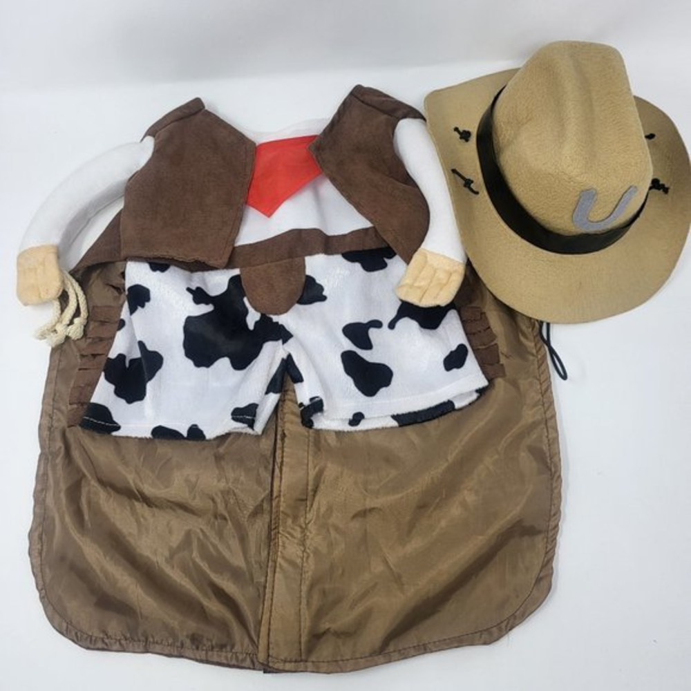 Dog Western Cowboy Costume Sheriff HALLOWEEN Dress Up Chest Large Witch Crafters